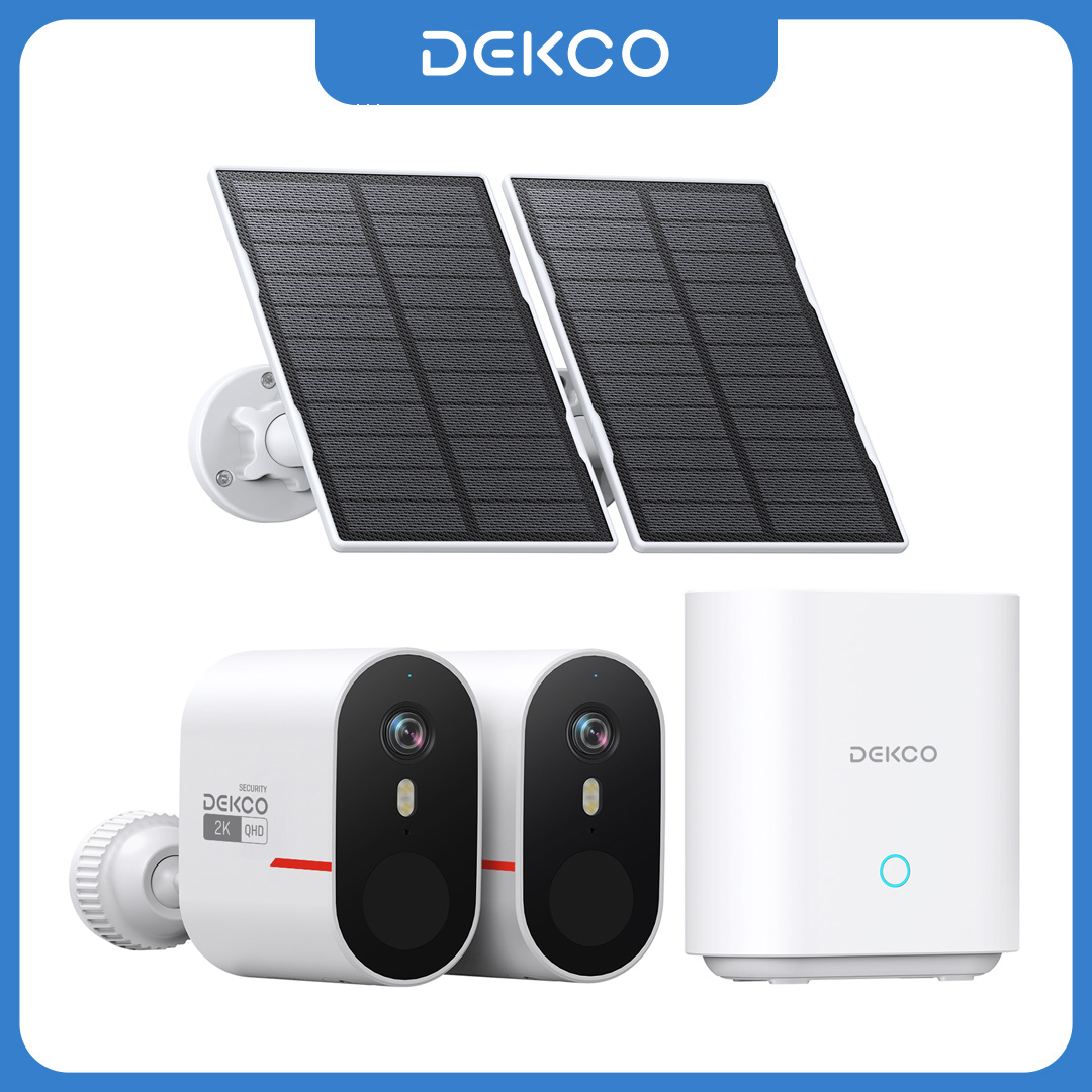 Home Security Monitoring Service - Dekco 3MP WiFi Solar Camera System
