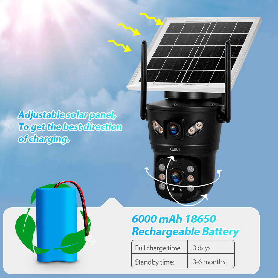KERUI 6MP 4G SIM WiFi Solar Ca - огляд і ціна Home Security Monitoring Service