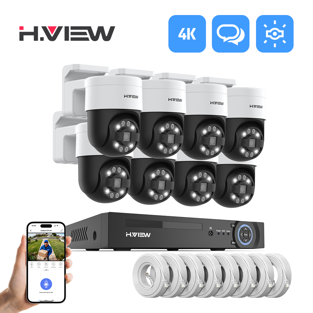 H.view 8Ch 4K 5MP 8MP Cctv Sec - огляд і ціна Home Security Kit With Camera