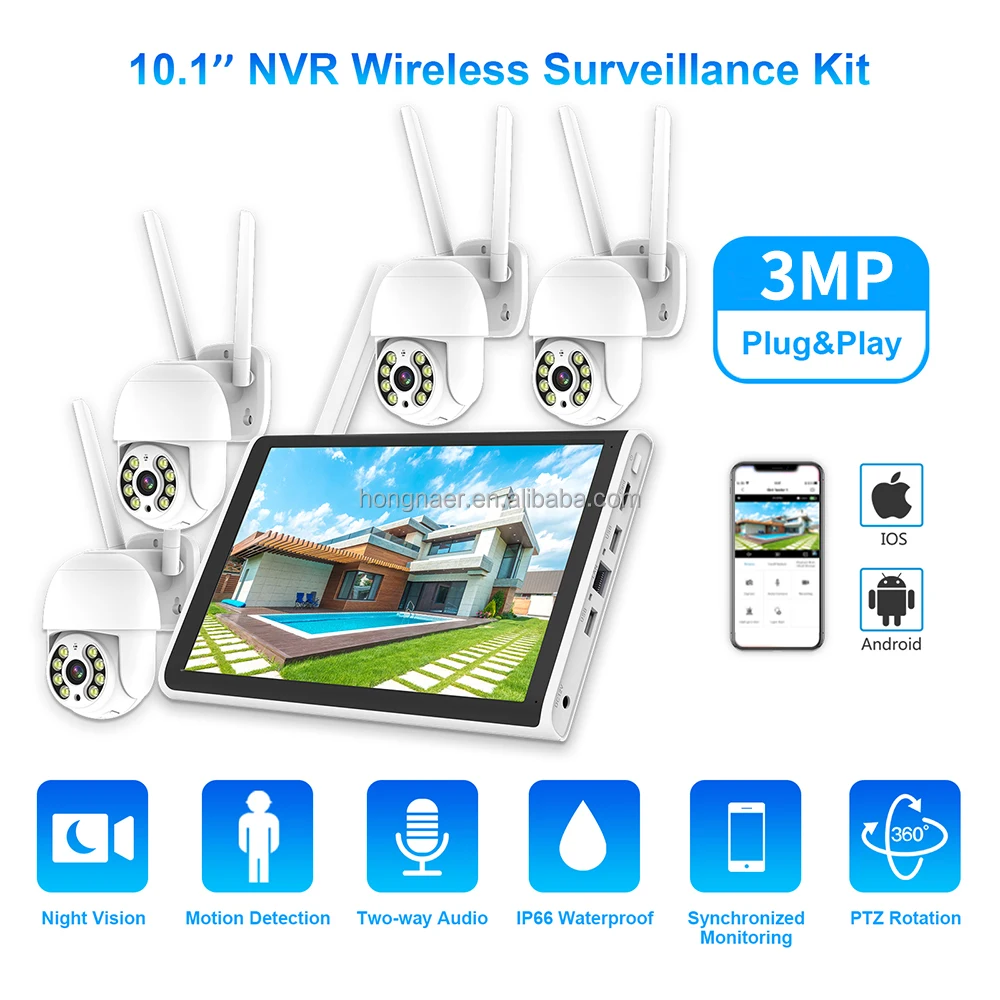 2026 Hongnaer 3MP 4 Channel Wi - огляд і ціна Home Security Kit With Camera