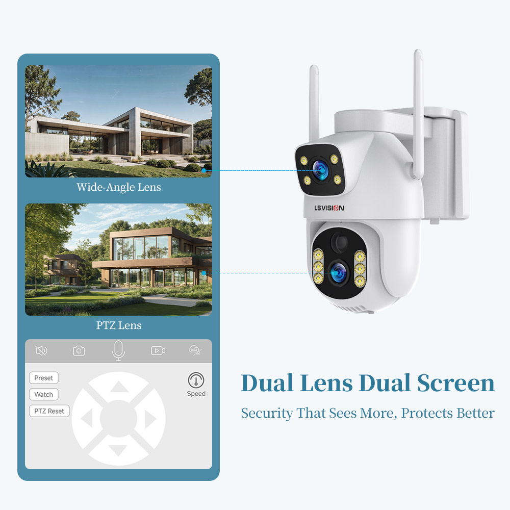 LS VISION Dual-Lens Solar Secu - огляд і ціна Home Security Cameras Uk